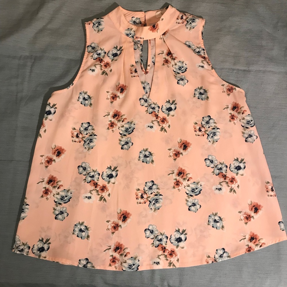 Sleeveless Floral Blouse